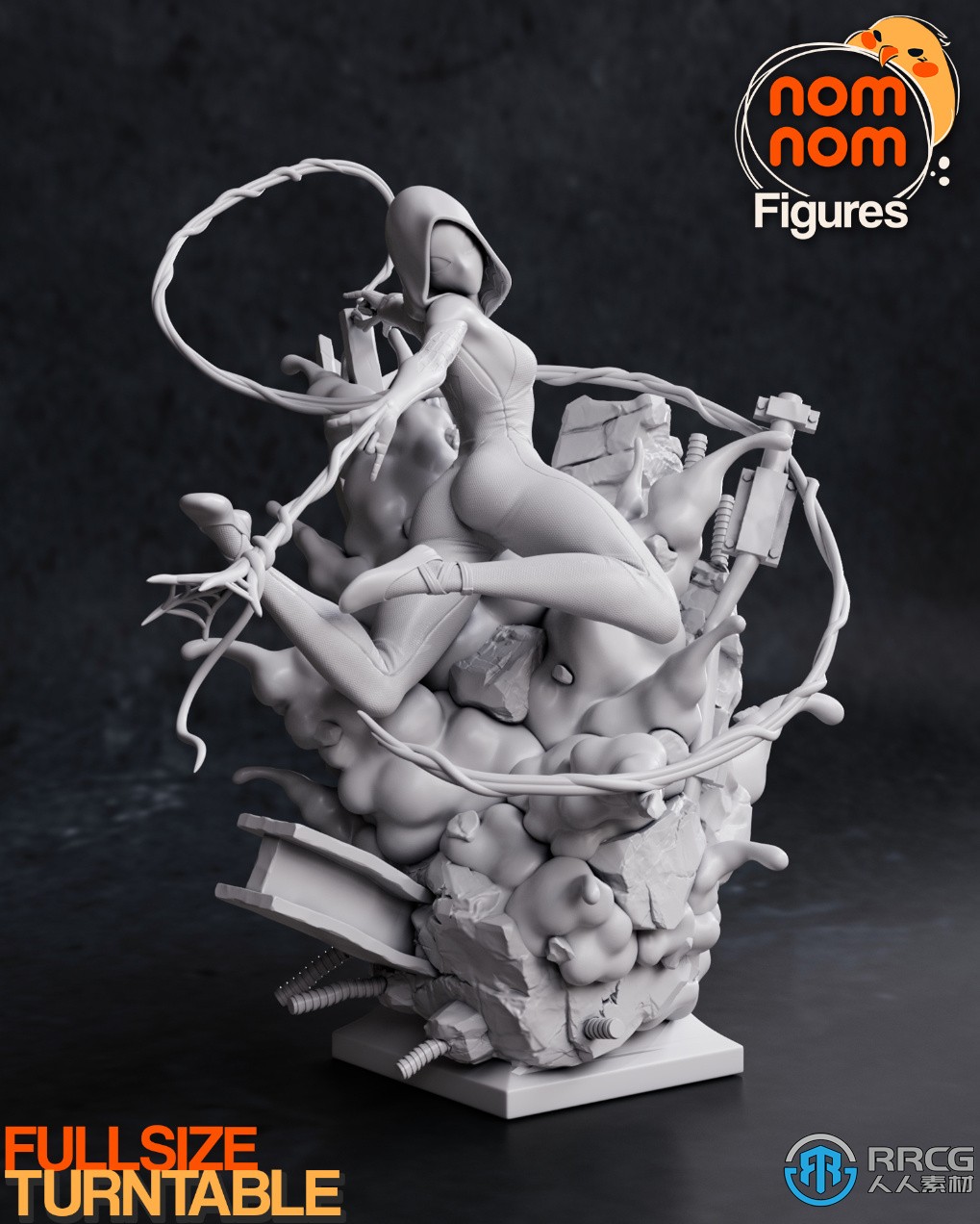蜘蛛侠平行宇宙动画角色格温史黛西雕塑3D打印模型