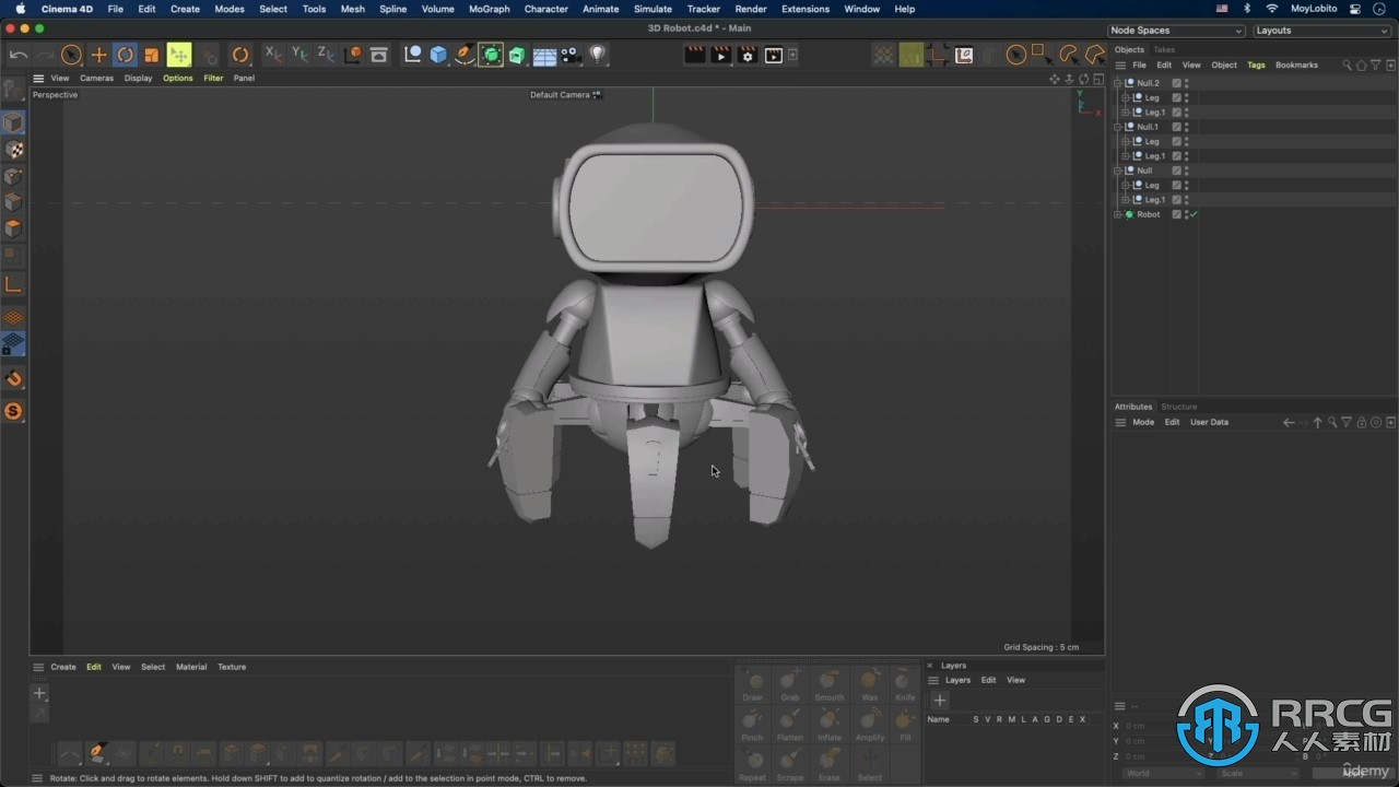 Cinema 4D制作3D蜘蛛机器人角色技术训练视频教程
