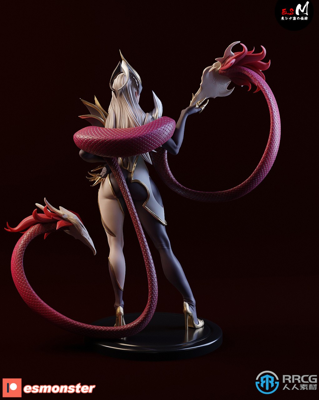 魔女伊芙琳英雄联盟游戏角色痛苦之拥雕塑3D打印模型