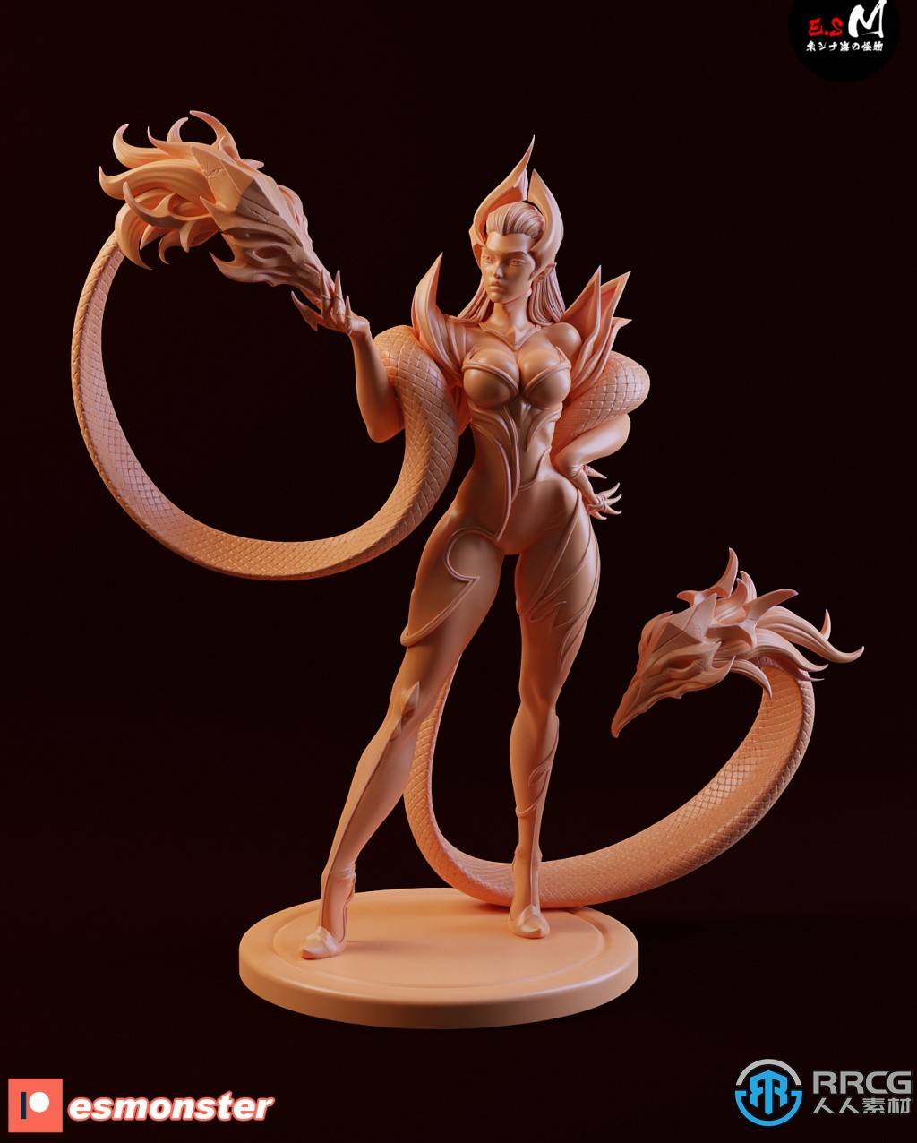 魔女伊芙琳英雄联盟游戏角色痛苦之拥雕塑3D打印模型