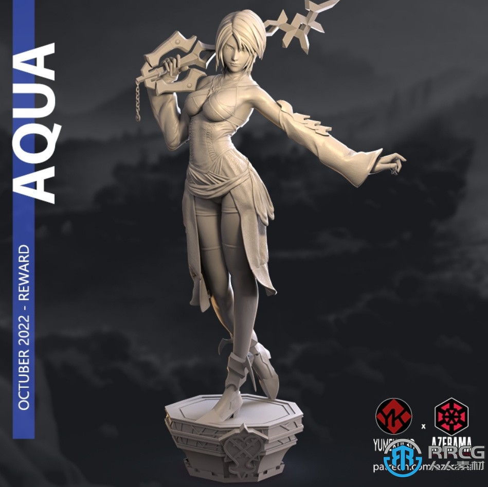 Aquas阿库娅角色雕塑3D打印模型