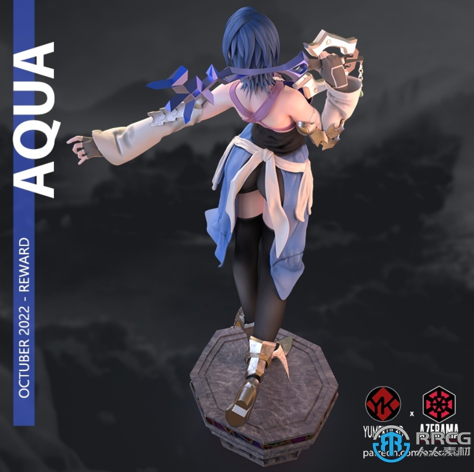Aquas阿库娅角色雕塑3D打印模型