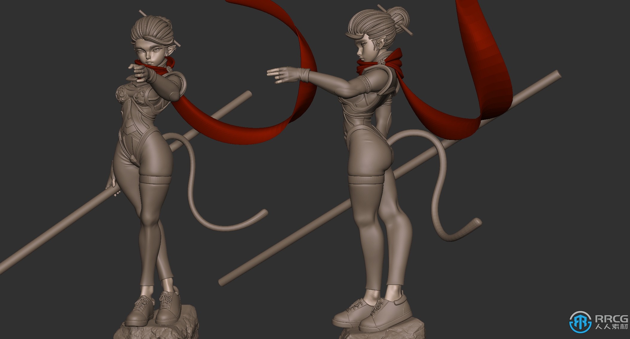 女猴王游戏动漫角色雕塑3D打印模型