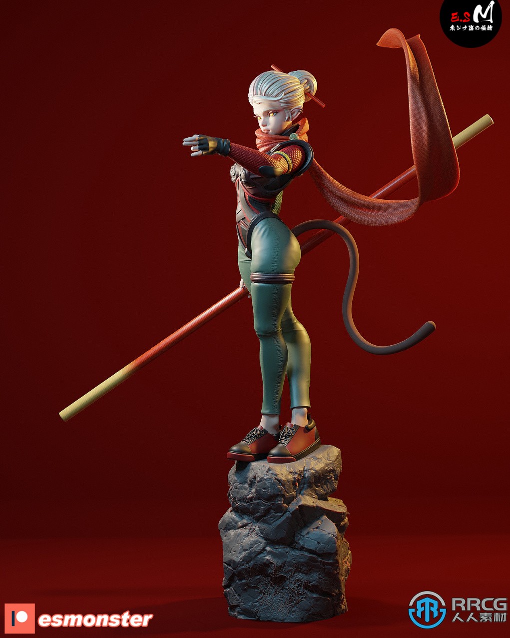 女猴王游戏动漫角色雕塑3D打印模型