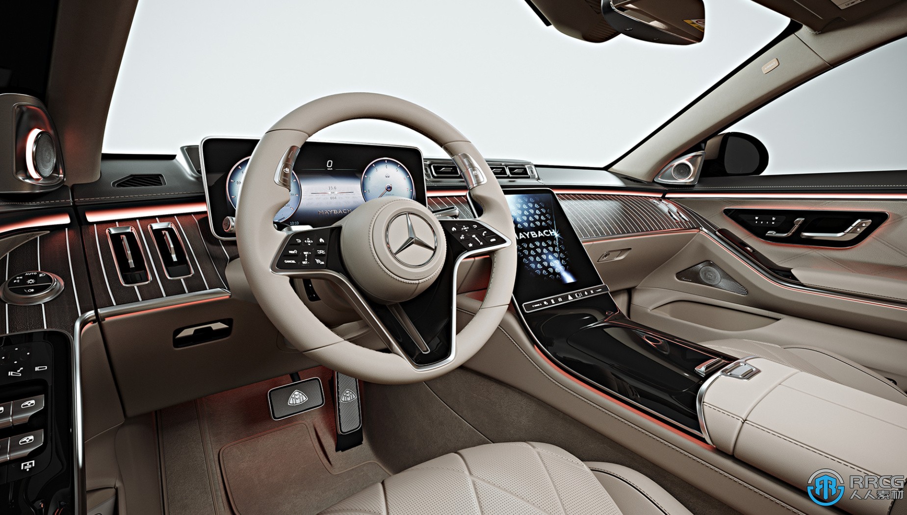 奔驰Mercedes Benz S Class Maybach 迈巴赫 2022款轿车汽车3D模型