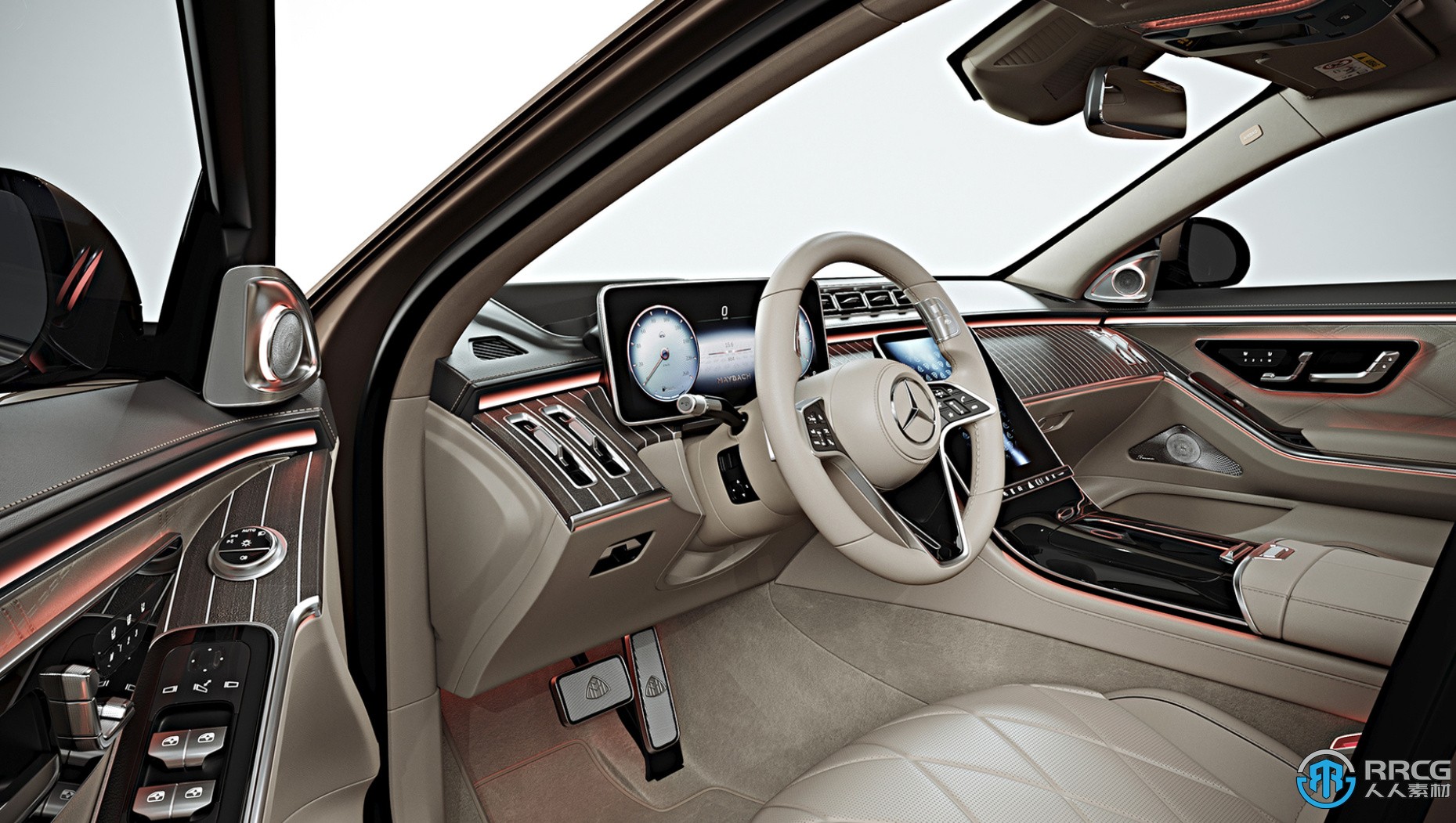 奔驰Mercedes Benz S Class Maybach 迈巴赫 2022款轿车汽车3D模型