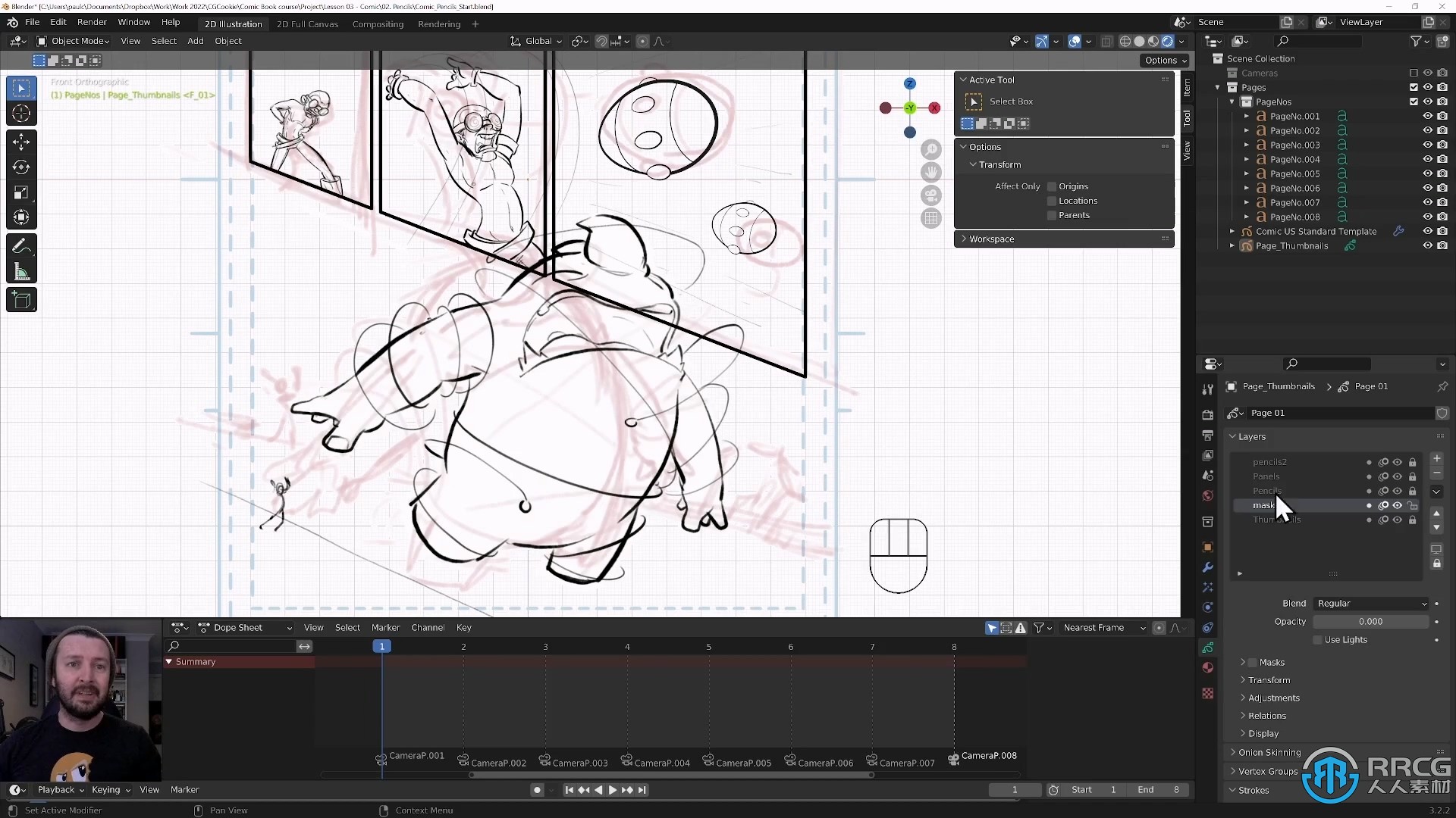 Blender漫画绘画面板笔刷使用技术训练视频教程
