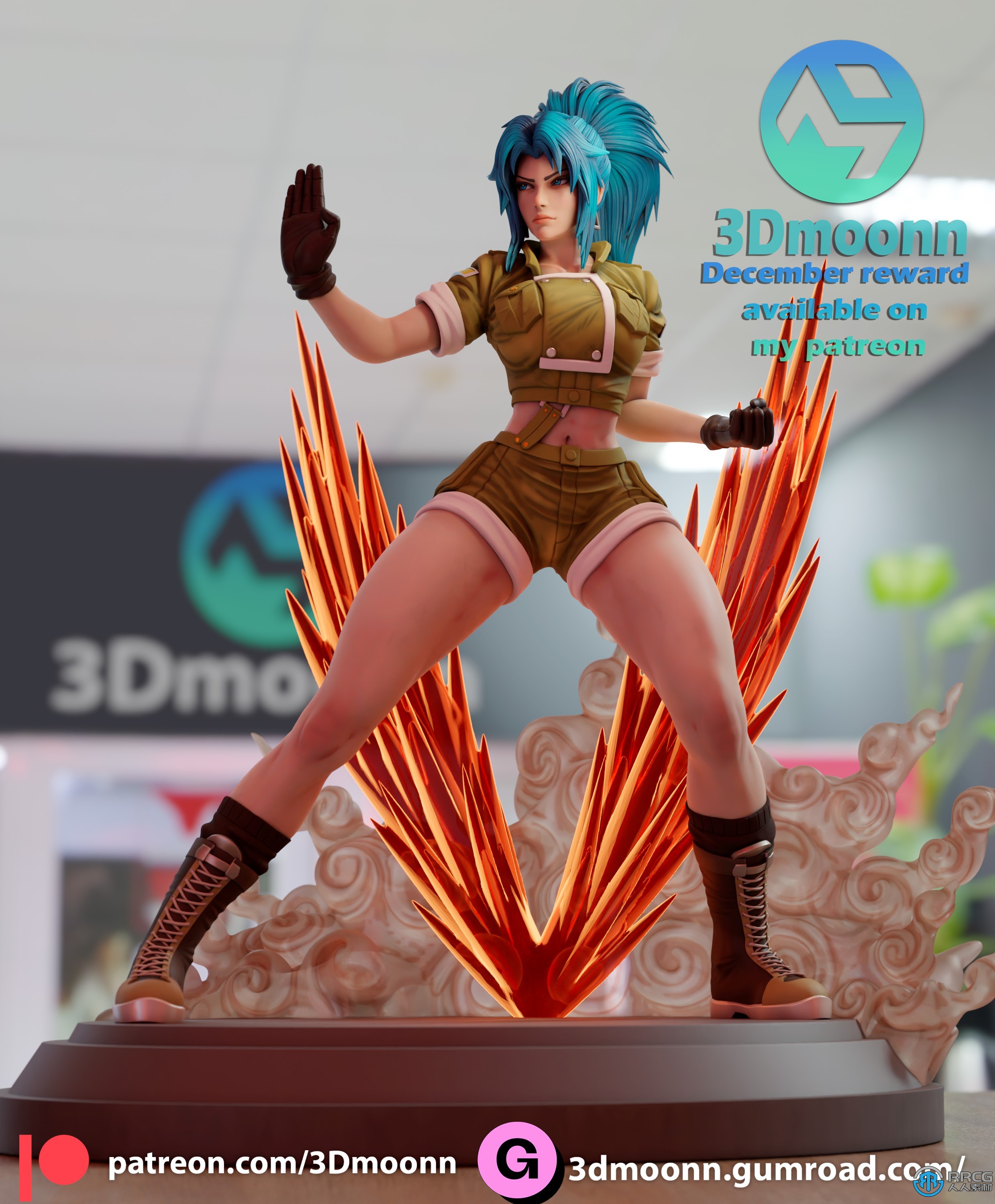 莉安娜拳皇游戏角色雕塑3D打印模型