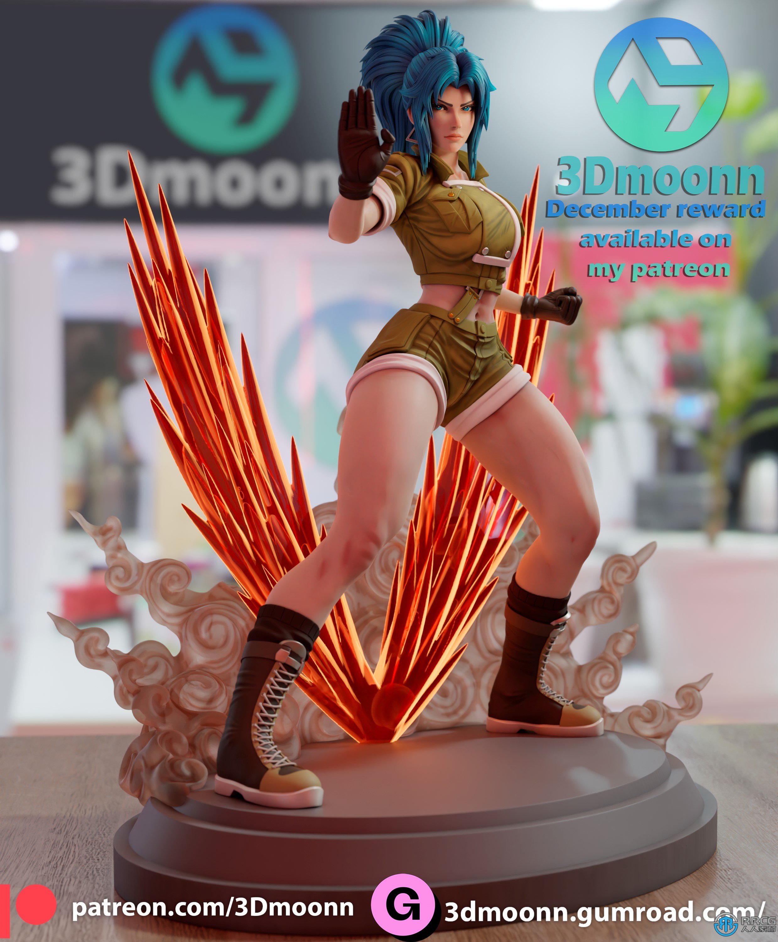 莉安娜拳皇游戏角色雕塑3D打印模型