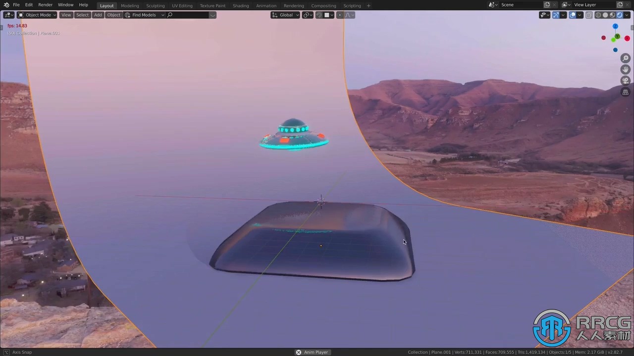 Blender飞行UFO飞碟实例制作视频教程
