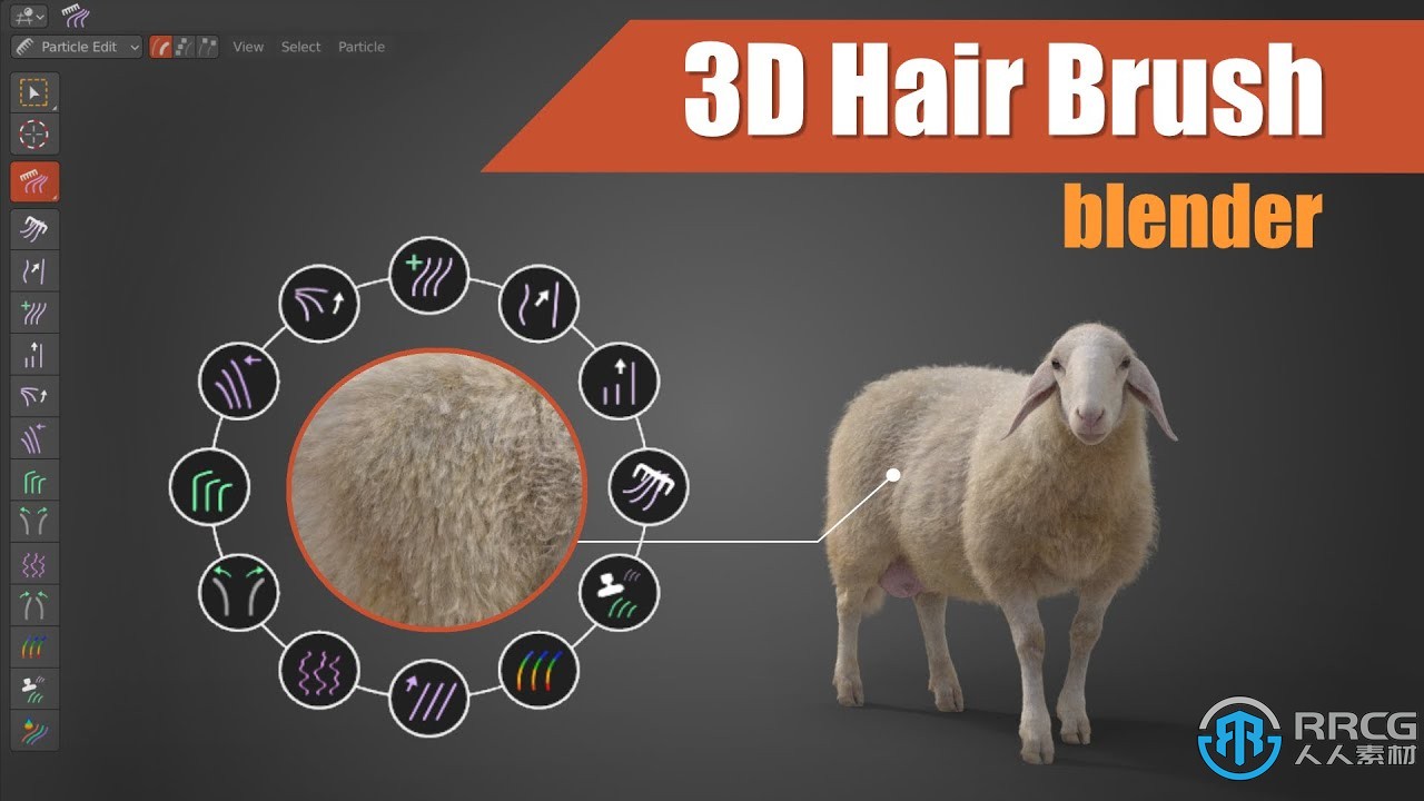 3D Hair Brush强大毛发制作工具Blender插件V4.4.1版