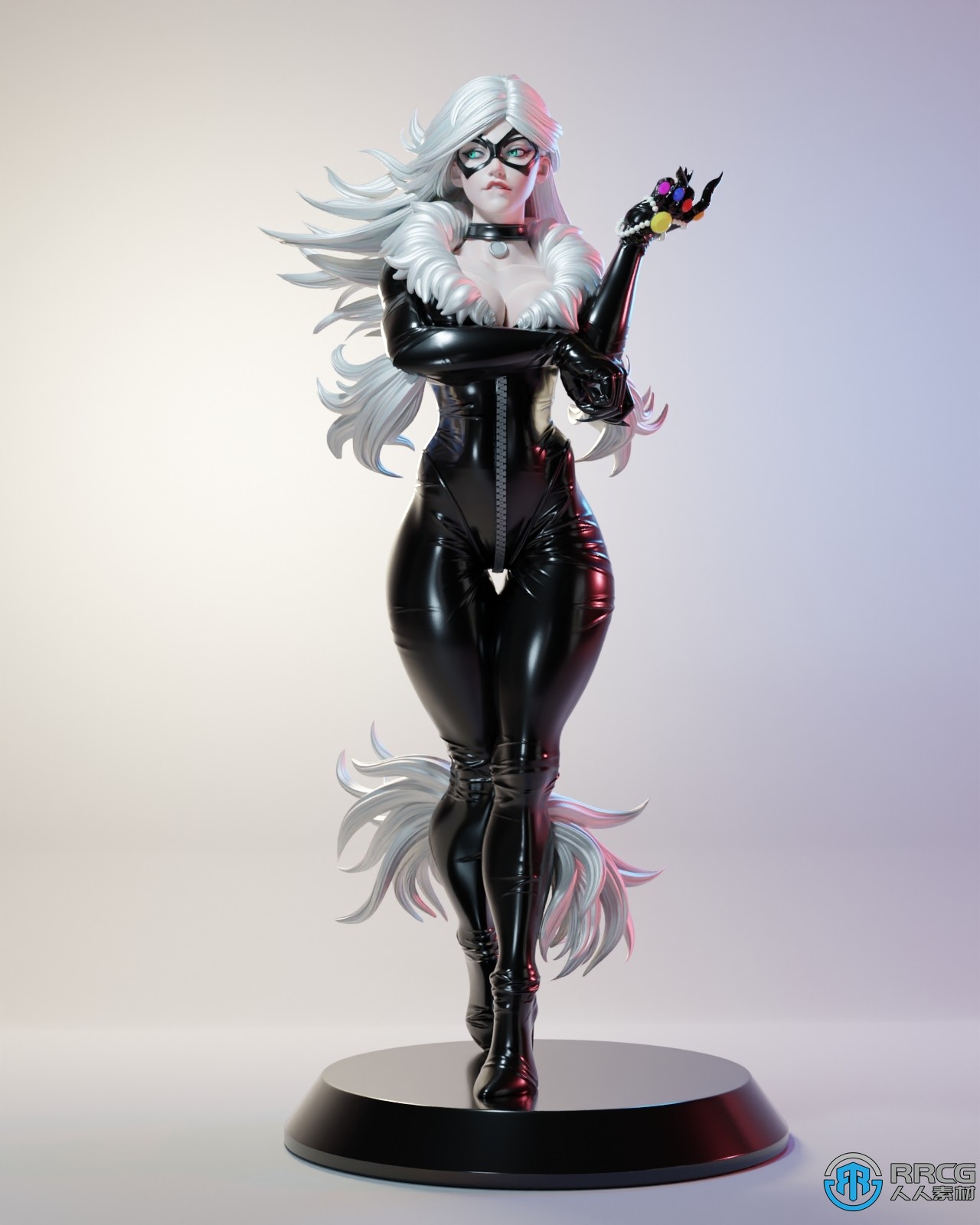 猫女熟女恶魔战士游戏角色雕塑3D打印模型