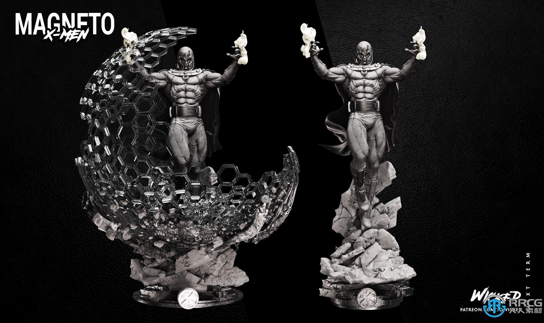 万磁王X战警漫威动漫角色雕塑3D打印模型