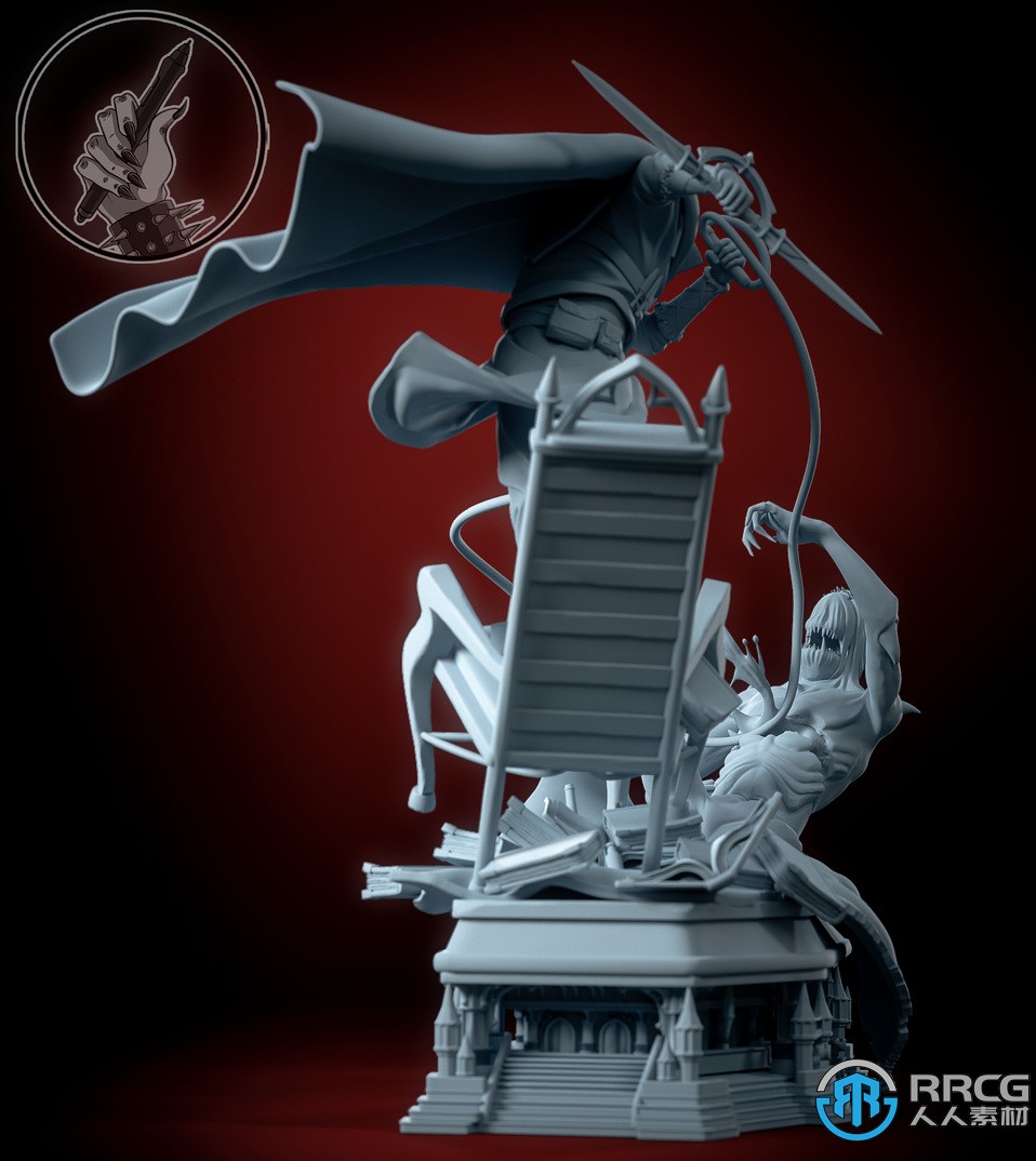 贝尔蒙特战斗姿势恶魔城游戏角色雕塑3D打印模型