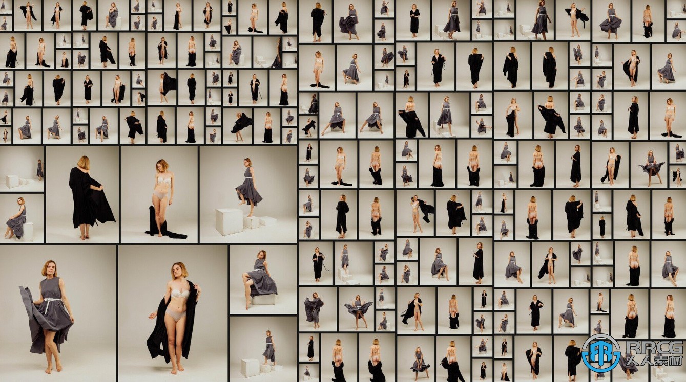 700张女性服饰布料褶皱艺术姿势造型高清参考图合集