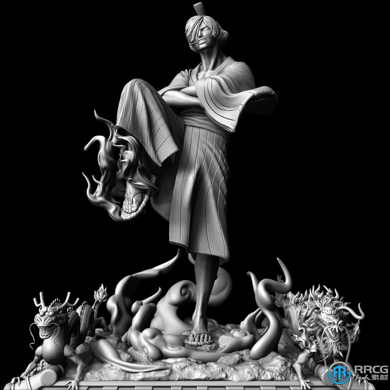 山治海贼王航海王动漫角色雕塑3D打印模型