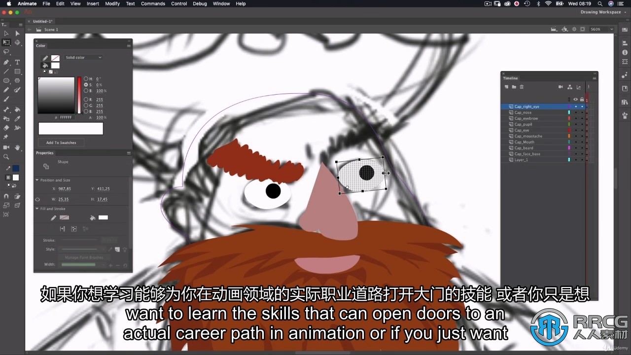 【中文字幕】Animate完整2D角色动画制作工作流程视频教程