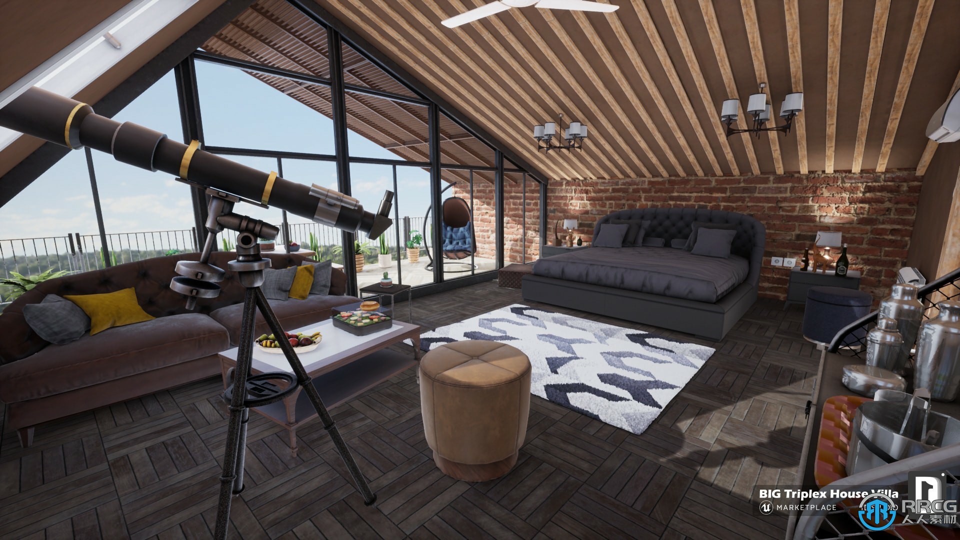 超豪华别墅建筑室内外场景Unreal Engine游戏素材资源