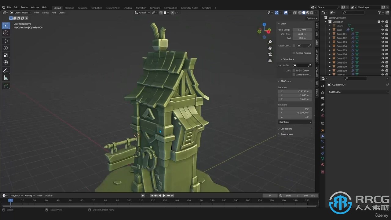 Blender小型城堡游戏资产建模制作视频教程