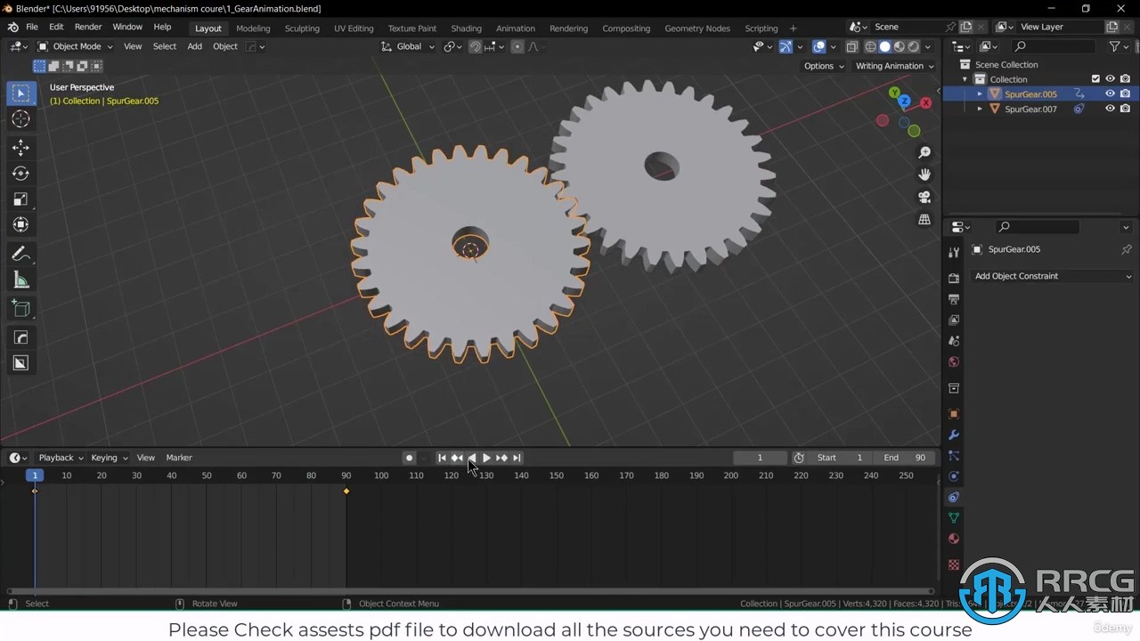 Blender齿轮动画完整实例制作视频教程