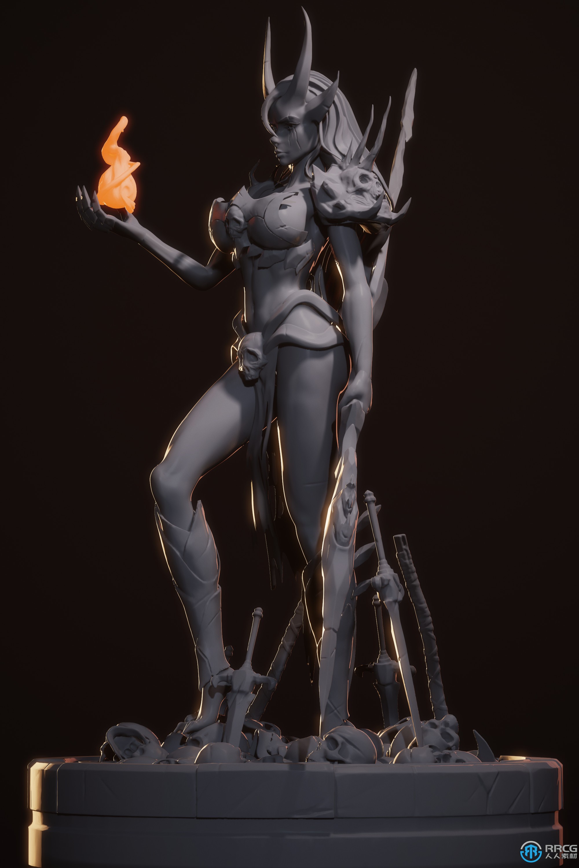 塞比蒂女战士角色雕塑3D打印模型