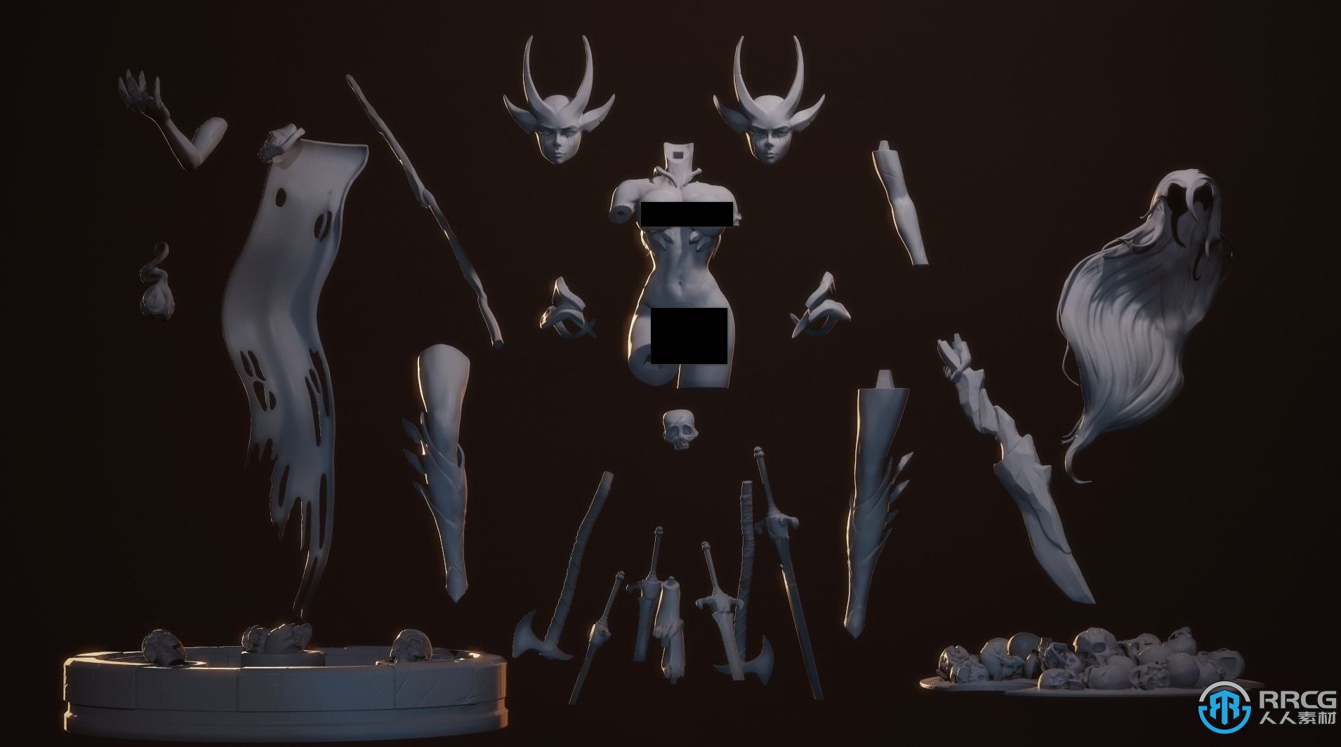 塞比蒂女战士角色雕塑3D打印模型