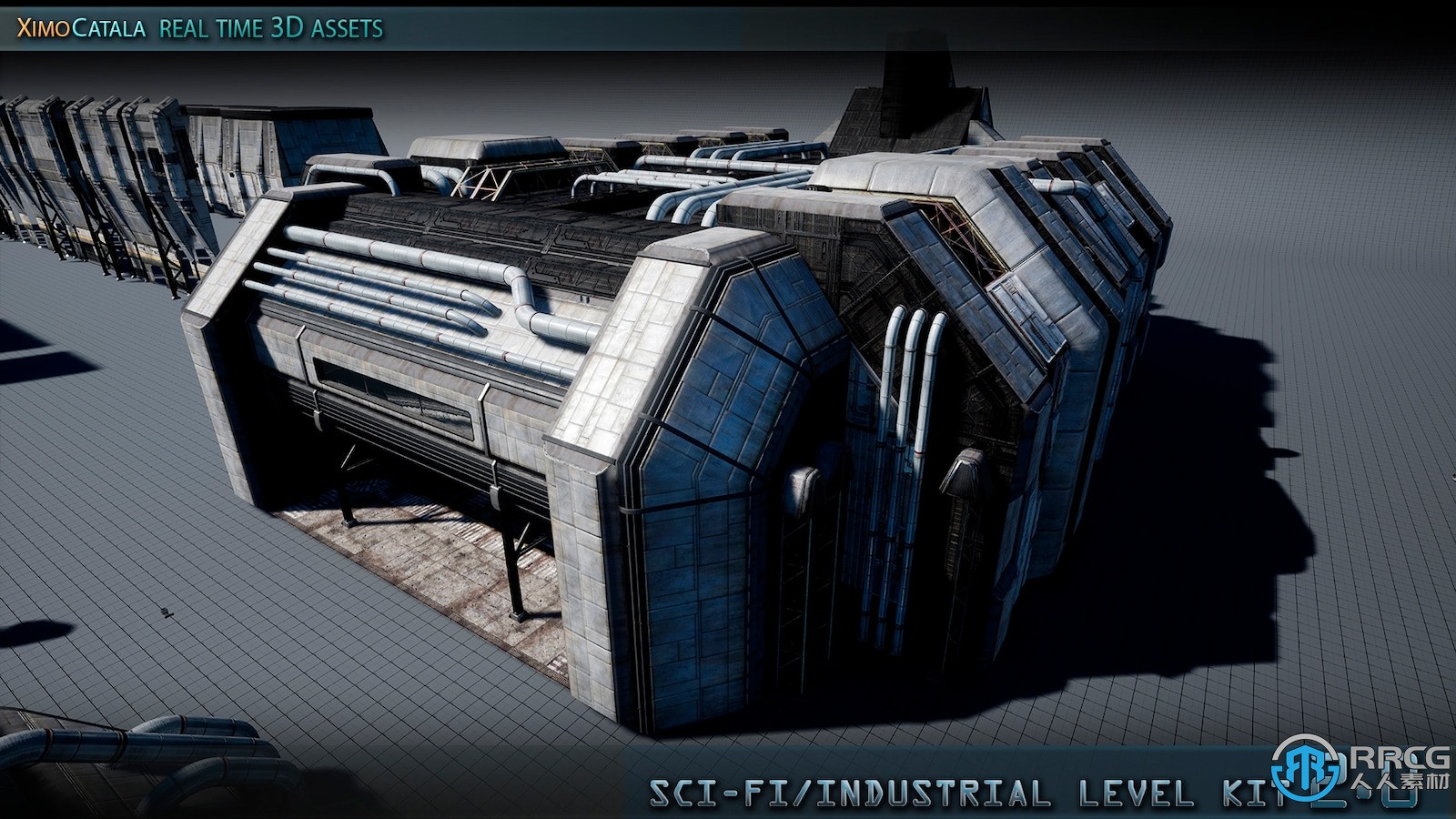科幻工业建筑模块化环境场景Unreal Engine游戏素材资源