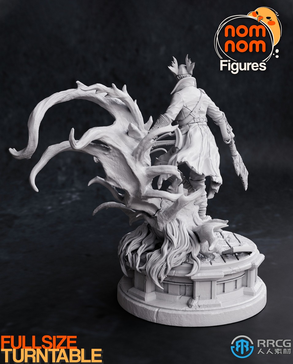 血源诅咒老猎人游戏角色雕塑3D打印模型