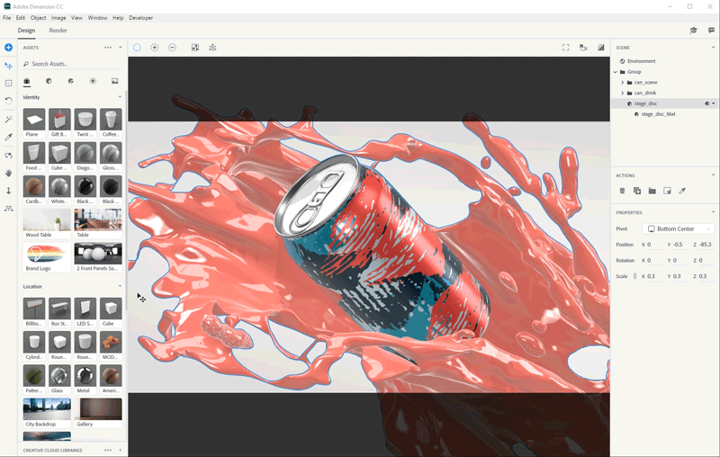 Adobe Dimension创意可视化图像软件V3.4.9版