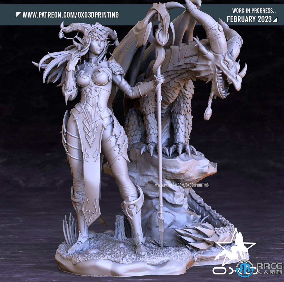 阿莱克丝塔萨魔兽世界游戏角色Alexstrasza雕塑3D打印模型