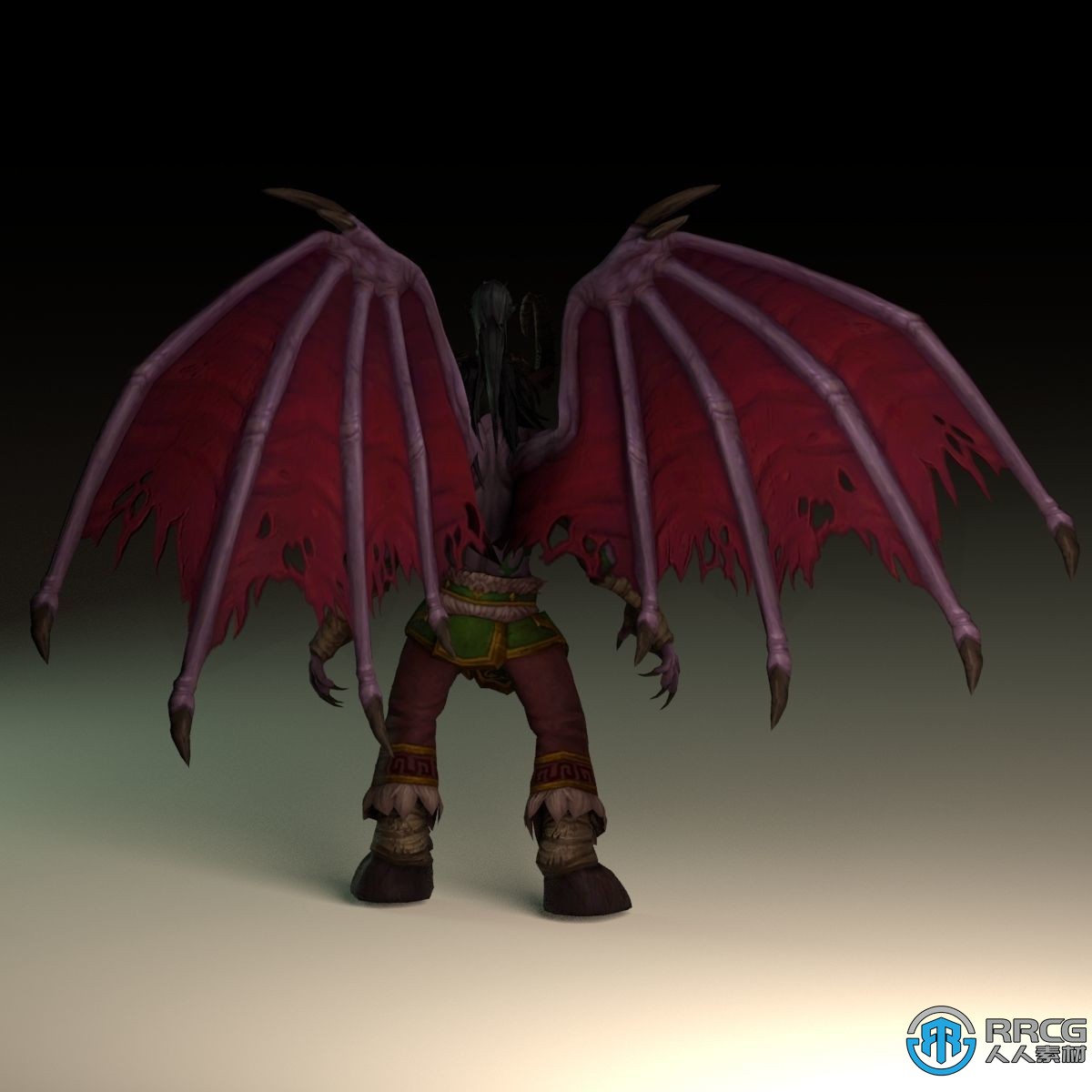 伊利丹魔兽争霸游戏角色雕塑3D模型