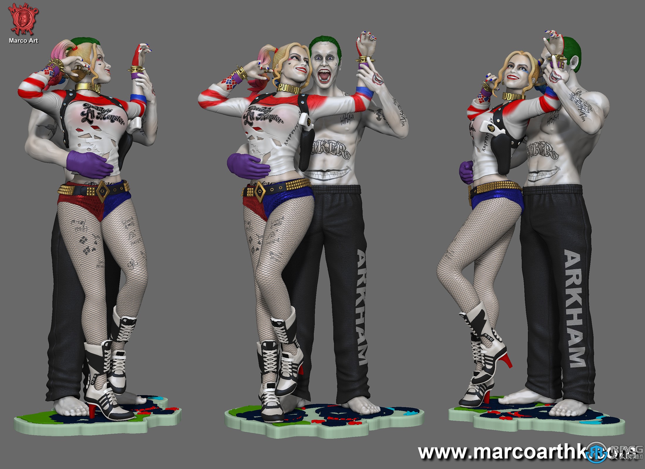 小丑与小丑女哈莉DC影视动漫角色雕塑3D打印模型