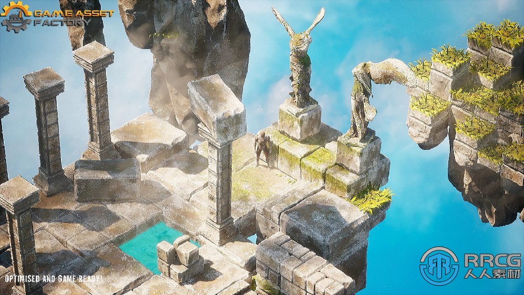 天空寺庙等距世界环境场景Unreal Engine游戏素材