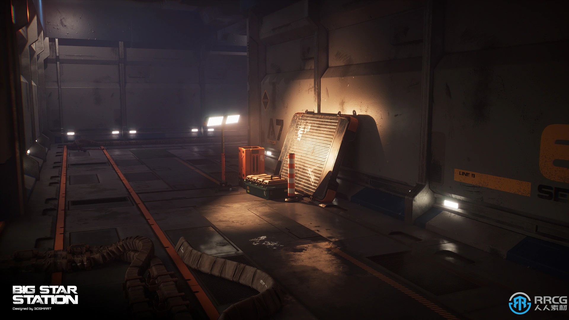 大型空间站飞船机库环境场景Unreal Engine游戏素材