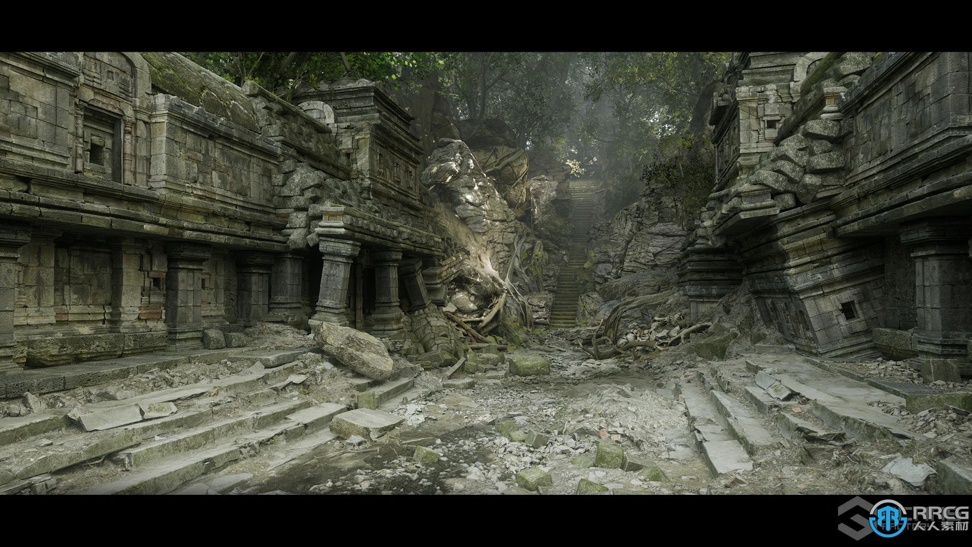 柬埔寨寺庙遗址环境场景Unreal Engine游戏素材
