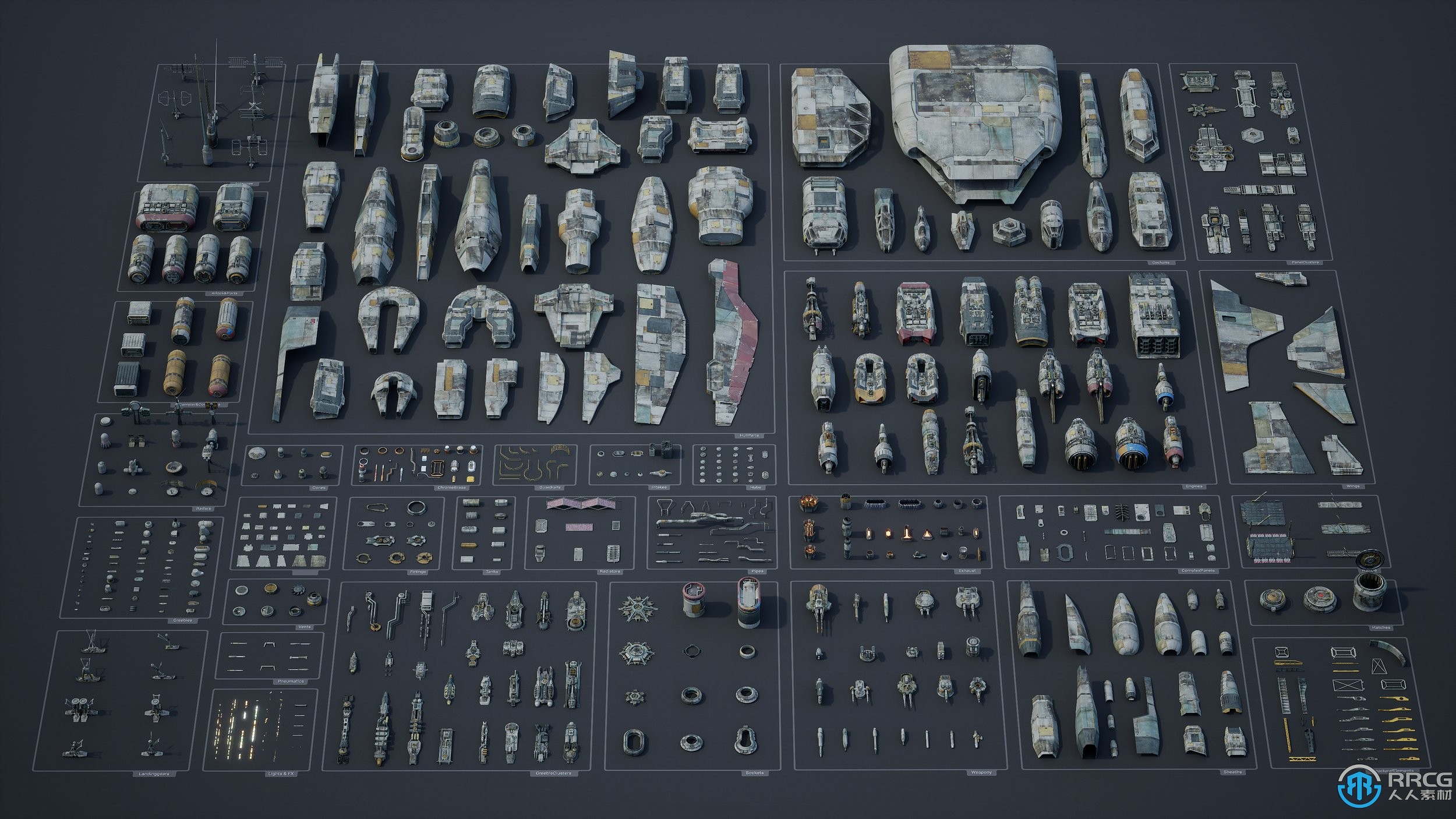 600组完整宇宙飞船星际舰队与相关人员3D模型合集第二季