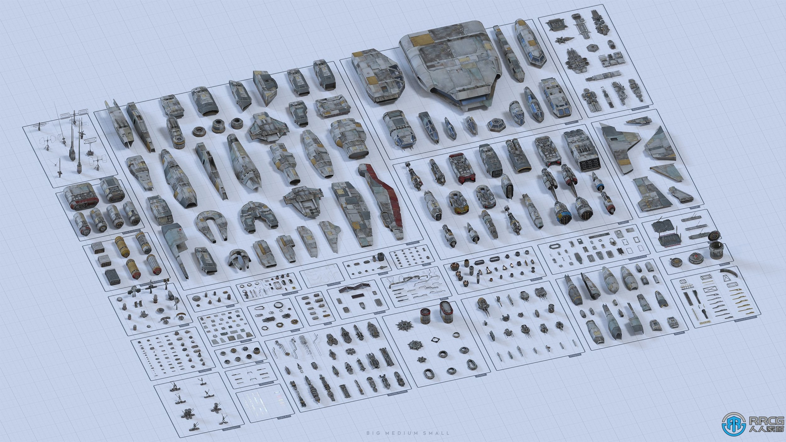 600组完整宇宙飞船星际舰队与相关人员3D模型合集