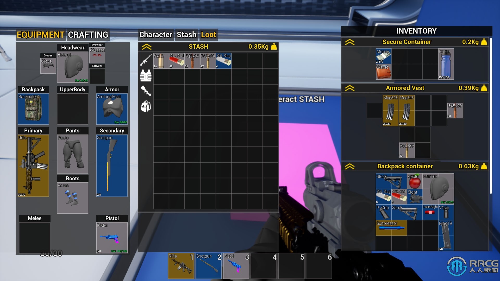 高级拼图式武器装备库存系统蓝图Unreal游戏素材