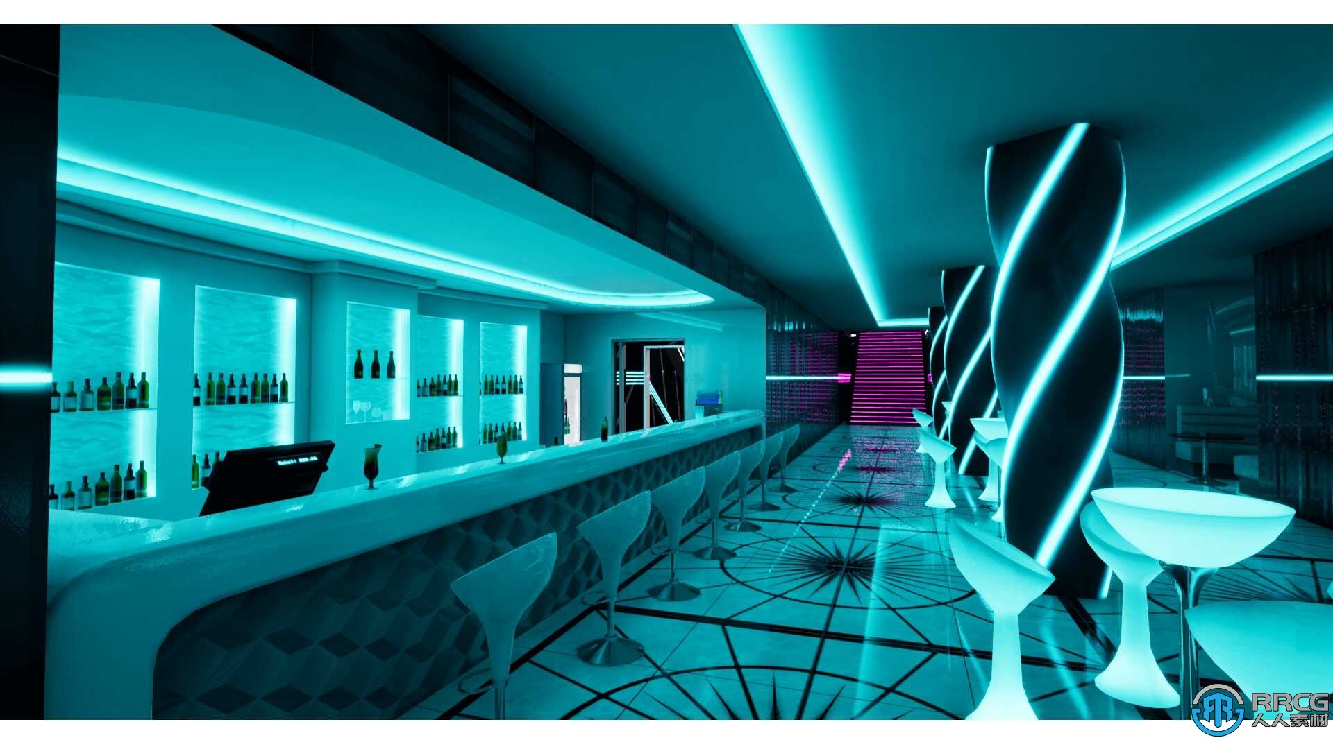 夜总会KTV酒吧LiveHouse建筑可视化场景Unreal游戏素材
