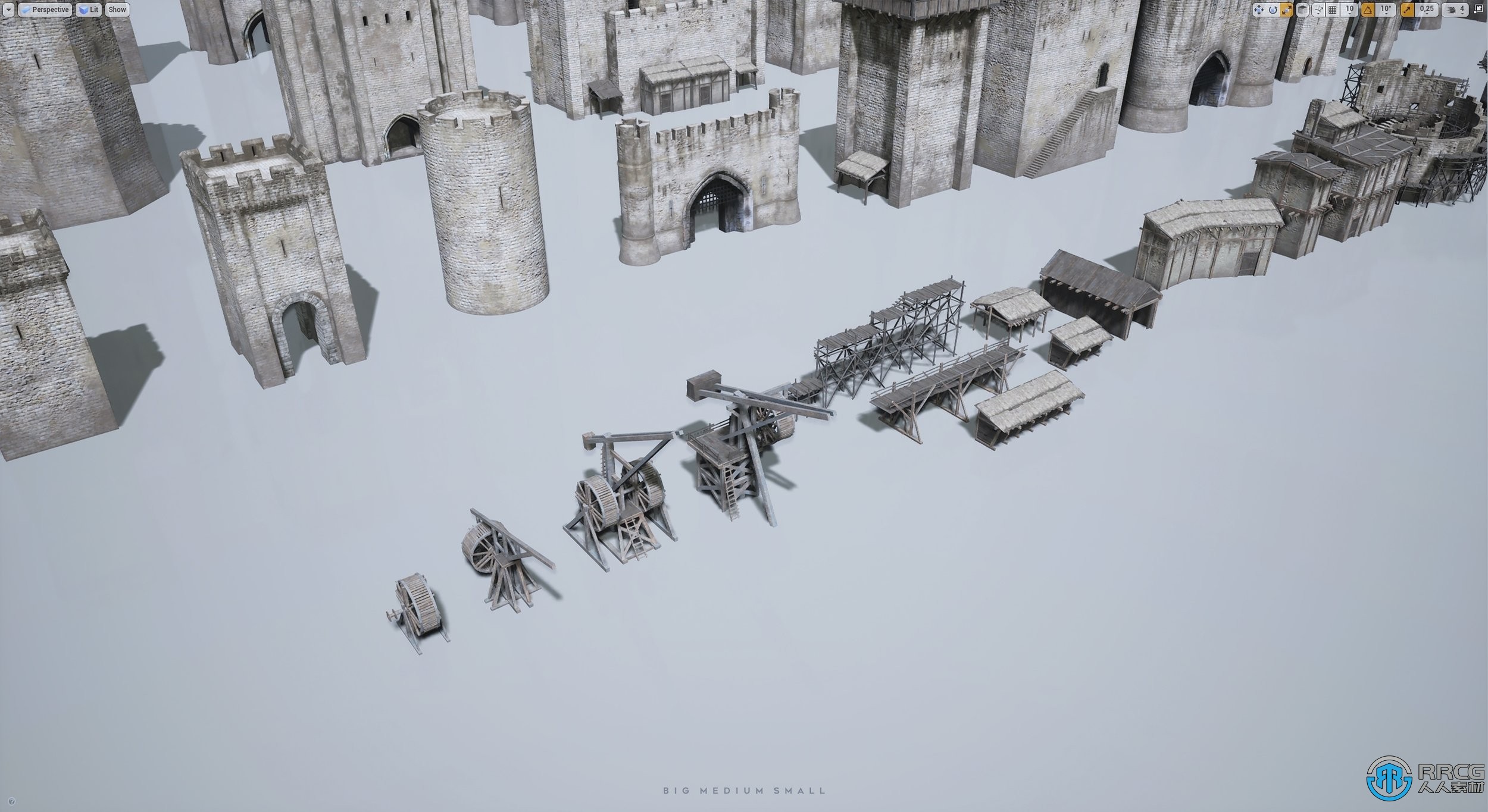 中世纪十字军远征军战争主题军队与建筑大型3D模型合集
