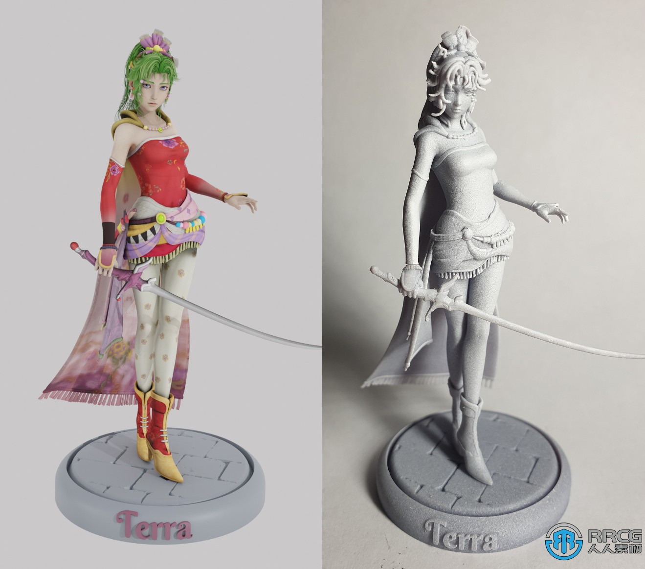 蒂娜《最终幻想6》游戏角色雕塑3D打印模型