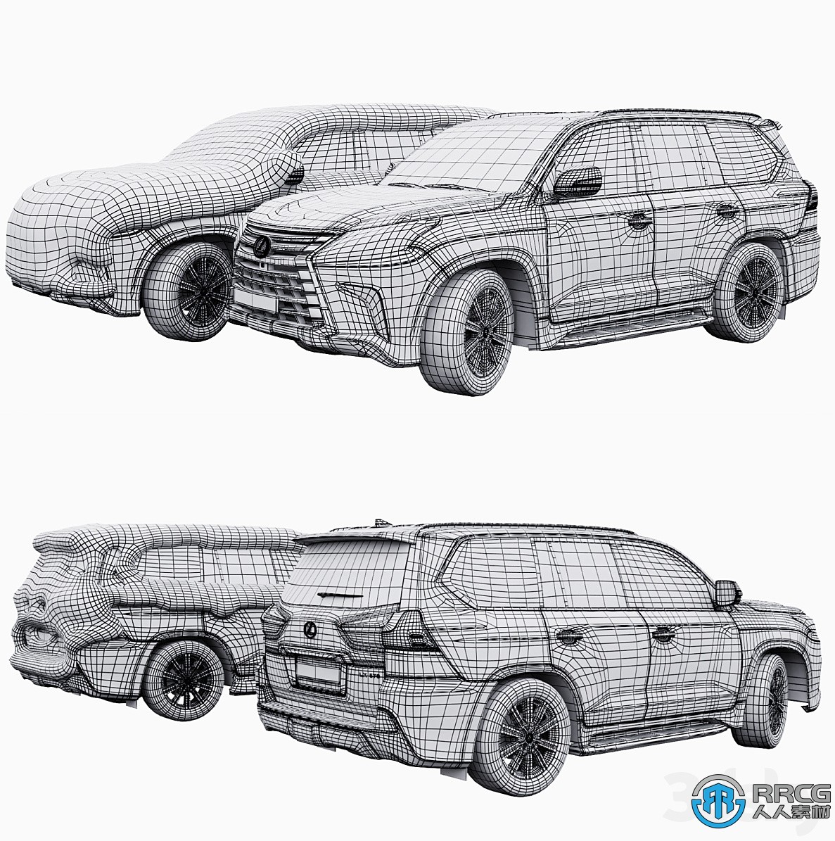 雷克萨斯Lexus LX570雨雪场景SUV汽车3D模型