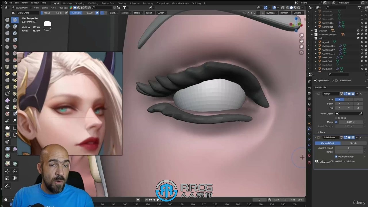 Blender女刺客游戏角色完整制作工作流程视频教程