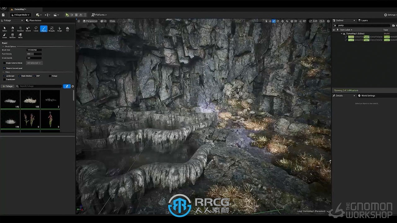 瀑布山脊房屋游戏环境场景完整制作工作流程视频教程