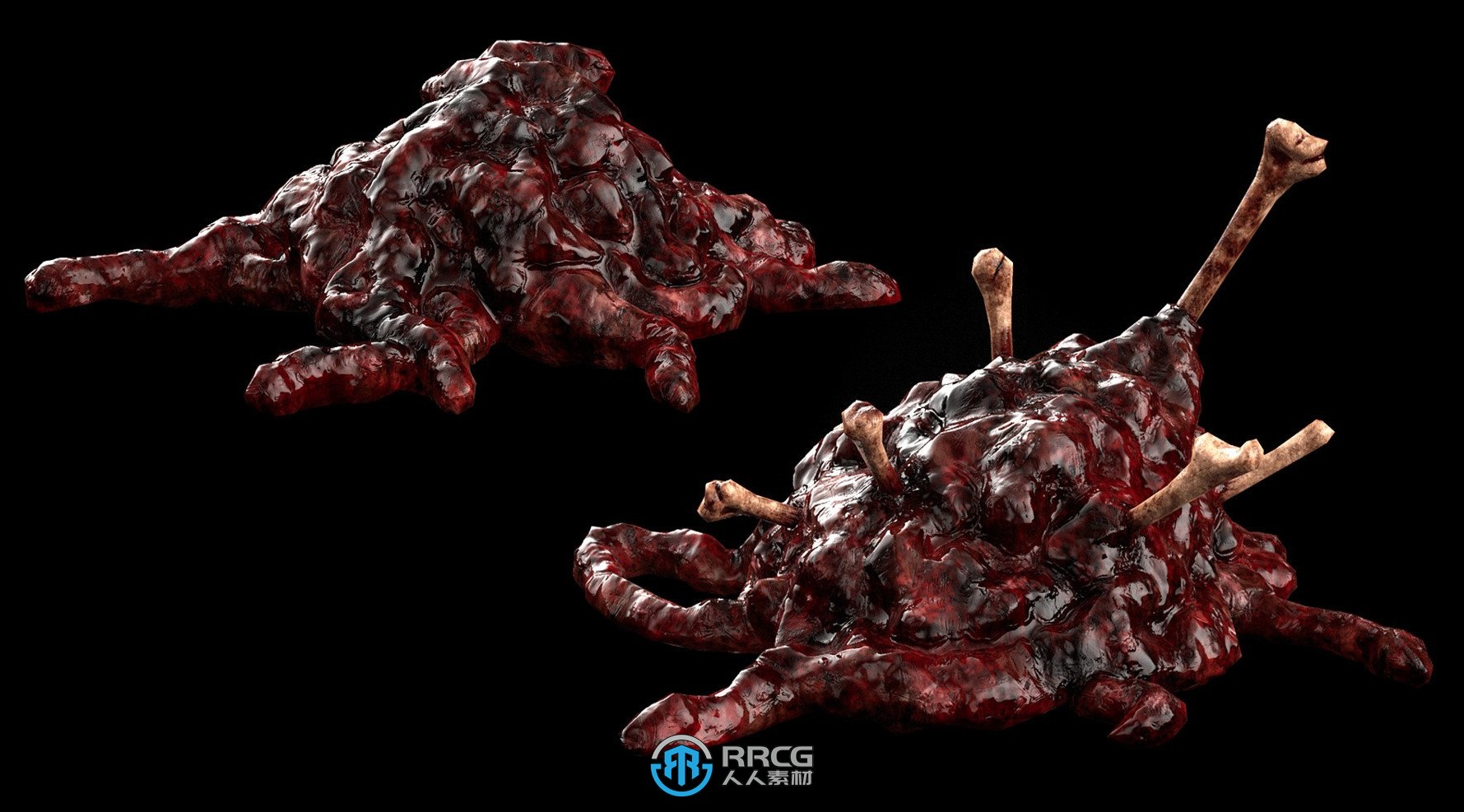 36组恐怖血腥残肢游戏道具3D模型合集
