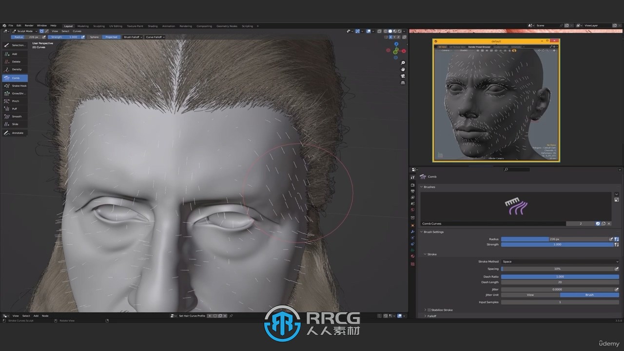 Blender人物肖像面部雕刻工作流程视频教程