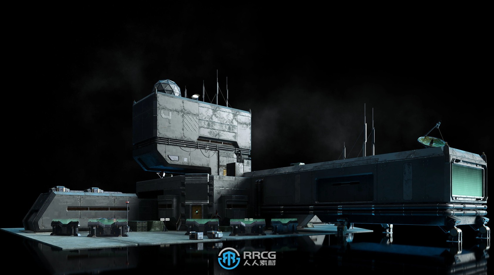 未来战争武器军事基地设施相关建筑景观3D模型合集