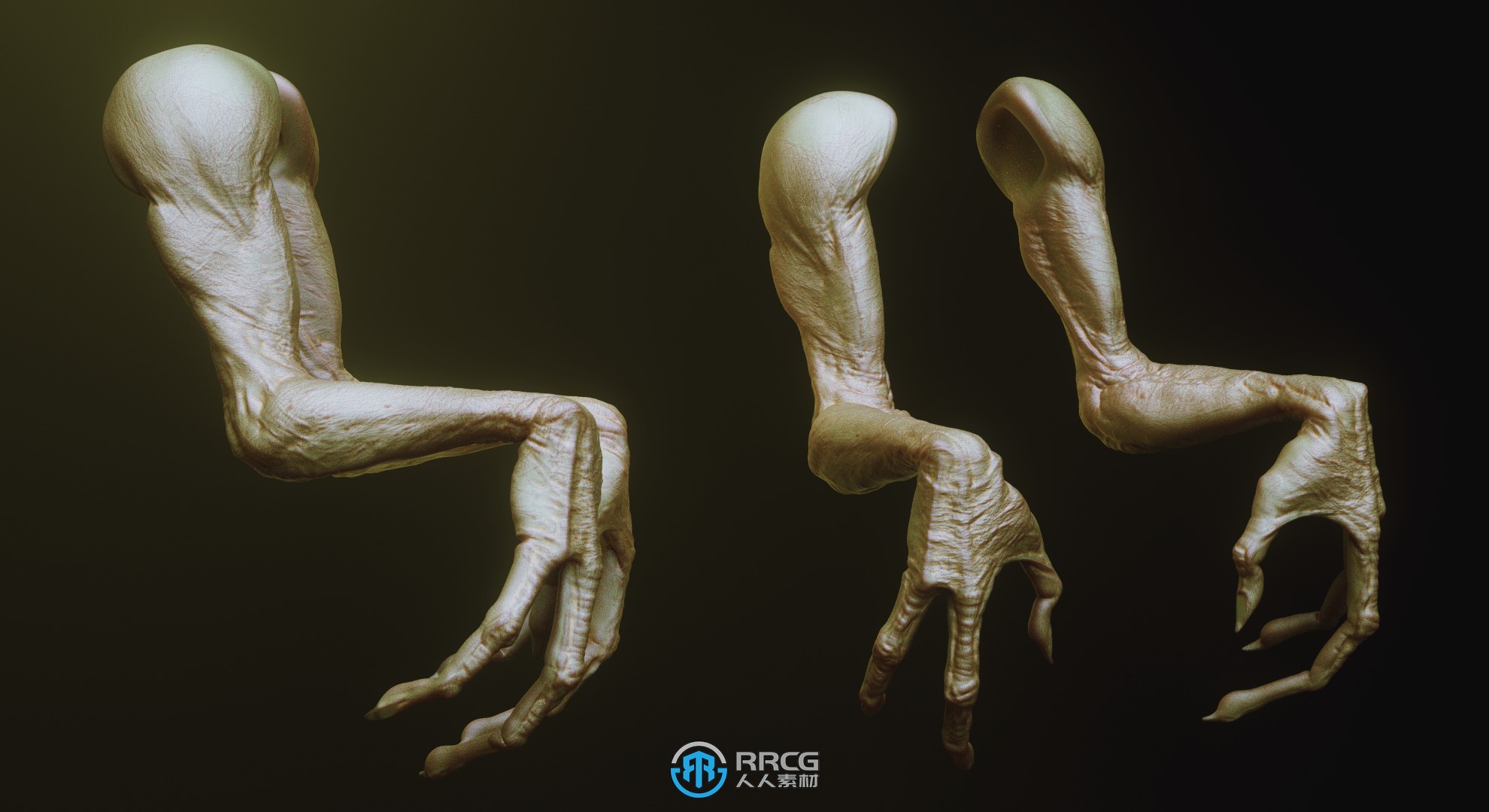 33组怪物怪兽僵尸生物手臂Zbursh IMM笔刷和3D模型合集 附使用教程