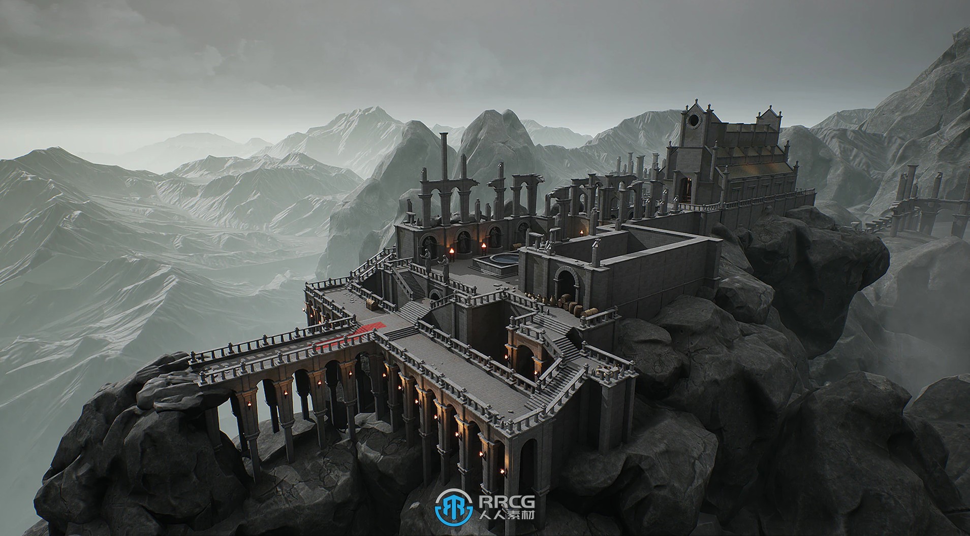 奇幻城堡内外部环境场景Unreal UE游戏素材