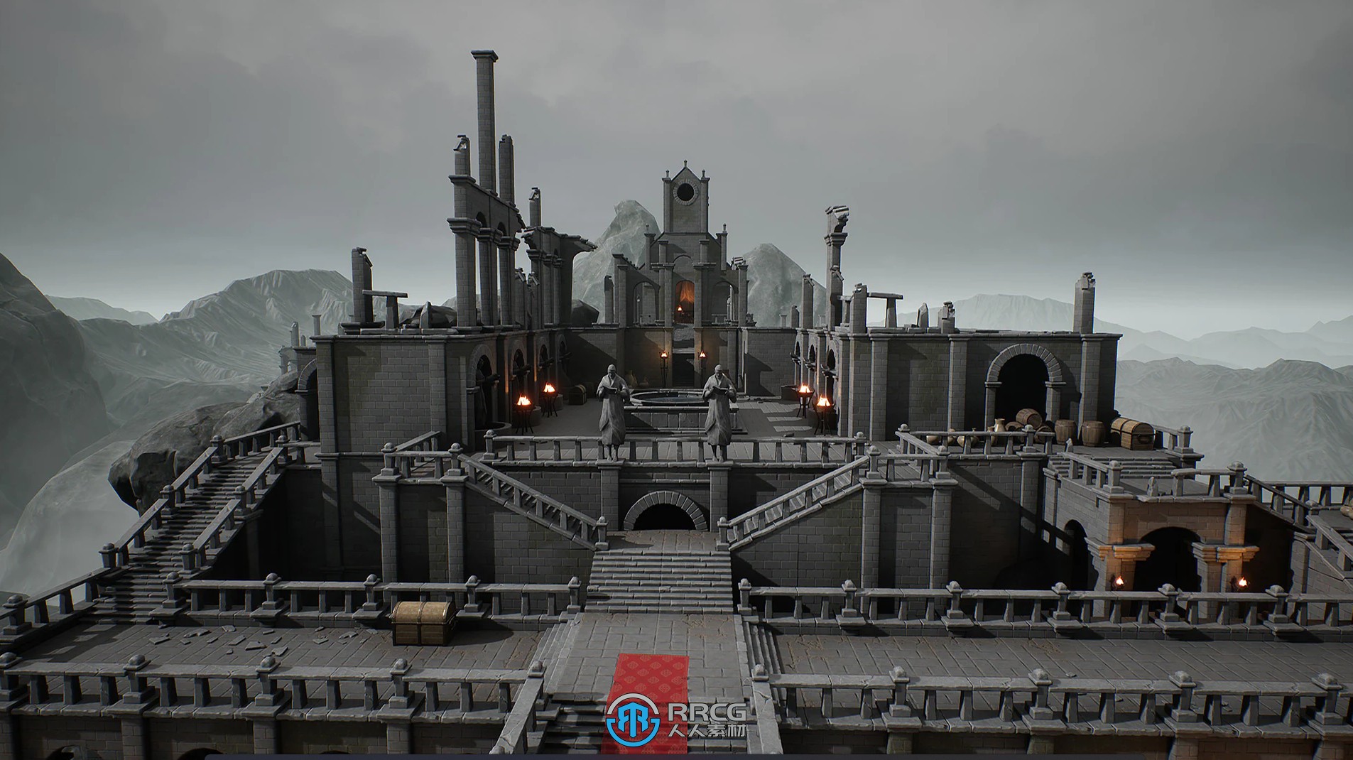 奇幻城堡内外部环境场景Unreal UE游戏素材